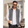 COOFANDY Men’s Lightweight Fleece Vest Sleeveless Zip Up Warm Jacket Casual Outerwear Vests With Pockets(Grey)