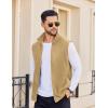 COOFANDY Men’s Lightweight Fleece Vest Sleeveless Zip Up Warm Jacket Casual Outerwear Vests With Pockets(Khaki)