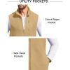 COOFANDY Men’s Lightweight Fleece Vest Sleeveless Zip Up Warm Jacket Casual Outerwear Vests With Pockets(Khaki)