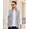 COOFANDY Men’s Lightweight Fleece Vest Sleeveless Zip Up Warm Jacket Casual Outerwear Vests With Pockets(Light Grey)