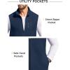 COOFANDY Men’s Lightweight Fleece Vest Sleeveless Zip Up Warm Jacket Casual Outerwear Vests With Pockets(Navy)