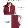 COOFANDY Men’s Lightweight Fleece Vest Sleeveless Zip Up Warm Jacket Casual Outerwear Vests With Pockets(Wine Red)
