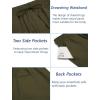 COOFANDY Mens Linen Casual Pants Elastic Waist Drawstring Trousers Yoga Beach Summer Pants(Army Green)