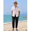 COOFANDY Mens Linen Casual Pants Elastic Waist Drawstring Trousers Yoga Beach Summer Pants(Black)