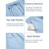 COOFANDY Mens Linen Casual Pants Elastic Waist Drawstring Trousers Yoga Beach Summer Pants(Blue)