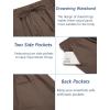 COOFANDY Mens Linen Casual Pants Elastic Waist Drawstring Trousers Yoga Beach Summer Pants(Brown)