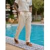 COOFANDY Mens Linen Casual Pants Elastic Waist Drawstring Trousers Yoga Beach Summer Pants(Khaki)