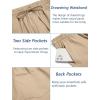 COOFANDY Mens Linen Casual Pants Elastic Waist Drawstring Trousers Yoga Beach Summer Pants(Khkai)