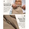 COOFANDY Mens Linen Casual Pants Elastic Waist Drawstring Trousers Yoga Beach Summer Pants(Light Brown)