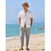 COOFANDY Mens Linen Casual Pants Elastic Waist Drawstring Trousers Yoga Beach Summer Pants(Light Grey)