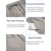 COOFANDY Mens Linen Casual Pants Elastic Waist Drawstring Trousers Yoga Beach Summer Pants(Light Grey)