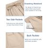 COOFANDY Mens Linen Casual Pants Elastic Waist Drawstring Trousers Yoga Beach Summer Pants(Light Khkai)