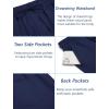 COOFANDY Mens Linen Casual Pants Elastic Waist Drawstring Trousers Yoga Beach Summer Pants(Navy Blue)