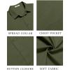 COOFANDY Mens Linen Shirt Casual Short Sleeve Button Down Shirt Summer Beach Vacation Wedding Wear(Army Green)