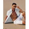 COOFANDY Mens Linen Shirt Casual Short Sleeve Button Down Shirt Summer Beach Vacation Wedding Wear(A-white)