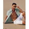 COOFANDY Mens Linen Shirt Casual Short Sleeve Button Down Shirt Summer Beach Vacation Wedding Wear(Light Green)