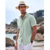 COOFANDY Men’s Linen Shirts Short Sleeve Casual Shirts Button Down Shirt for Men Beach Summer Wedding Shirt