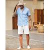 COOFANDY Men’s Linen Shorts Casual Beach Shorts 9 inch Inseam Elastic Waist Drawstring Summer Shorts(All White)