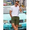 COOFANDY Men’s Linen Shorts Casual Beach Shorts 9 inch Inseam Elastic Waist Drawstring Summer Shorts(Army Green)