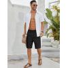 COOFANDY Men’s Linen Shorts Casual Beach Shorts 9 inch Inseam Elastic Waist Drawstring Summer Shorts(Black)
