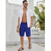COOFANDY Men’s Linen Shorts Casual Beach Shorts 9 inch Inseam Elastic Waist Drawstring Summer Shorts(Cobalt Blue)