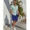 COOFANDY Men’s Linen Shorts Casual Beach Shorts 9 inch Inseam Elastic Waist Drawstring Summer Shorts(Cobalt Blue)