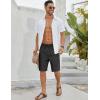 COOFANDY Men’s Linen Shorts Casual Beach Shorts 9 inch Inseam Elastic Waist Drawstring Summer Shorts(Dark Gray)