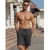COOFANDY Men’s Linen Shorts Casual Beach Shorts 9 inch Inseam Elastic Waist Drawstring Summer Shorts(Dark Gray)