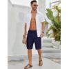 COOFANDY Men’s Linen Shorts Casual Beach Shorts 9 inch Inseam Elastic Waist Drawstring Summer Shorts(Navy)