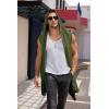 COOFANDY Men’s Long Hooded Cardigan Sleeveless Ruffle Shawl Collar Lightweight Open Front Drape Kimono Vest(Army Green)