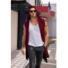 COOFANDY Men’s Long Hooded Cardigan Sleeveless Ruffle Shawl Collar Lightweight Open Front Drape Kimono Vest(Dark Red)