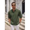 COOFANDY Men’s Long Sleeve Button Down Shirts Casual Untucked Dress Shirt Beach Wedding Shirts(Army Green)