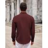 COOFANDY Men’s Long Sleeve Button Down Shirts Casual Untucked Dress Shirt Beach Wedding Shirts(Burgundy)