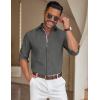 COOFANDY Men’s Long Sleeve Button Down Shirts Casual Untucked Dress Shirt Beach Wedding Shirts(Dark Grey)