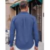 COOFANDY Men’s Long Sleeve Button Down Shirts Casual Untucked Dress Shirt Beach Wedding Shirts(Denim Blue)