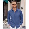 COOFANDY Men’s Long Sleeve Button Down Shirts Casual Untucked Dress Shirt Beach Wedding Shirts(Denim Blue)