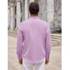 COOFANDY Men’s Long Sleeve Button Down Shirts Casual Untucked Dress Shirt Beach Wedding Shirts(Lavender)