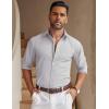 COOFANDY Men’s Long Sleeve Button Down Shirts Casual Untucked Dress Shirt Beach Wedding Shirts(Light Grey)