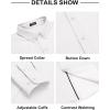 COOFANDY Men’s Long Sleeve Button Down Shirts Casual Untucked Dress Shirt Beach Wedding Shirts(White)