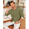 COOFANDY Men’s Long Sleeve Button Down Shirts Casual Untucked Shirt Regular Fit Dress Shirt(Army Green)