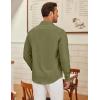 COOFANDY Men’s Long Sleeve Button Down Shirts Casual Untucked Shirt Regular Fit Dress Shirt(Army Green)