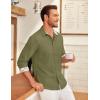 COOFANDY Men’s Long Sleeve Button Down Shirts Casual Untucked Shirt Regular Fit Dress Shirt(Army Green)