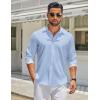 COOFANDY Men’s Long Sleeve Button Down Shirts Casual Untucked Shirt Regular Fit Dress Shirt(Clear Blue)