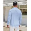 COOFANDY Men’s Long Sleeve Button Down Shirts Casual Untucked Shirt Regular Fit Dress Shirt(Clear Blue)