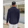COOFANDY Men’s Long Sleeve Button Down Shirts Casual Untucked Shirt Regular Fit Dress Shirt(Dark Blue)
