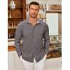 COOFANDY Men’s Long Sleeve Button Down Shirts Casual Untucked Shirt Regular Fit Dress Shirt(Dark Grey)