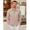 COOFANDY Men’s Long Sleeve Button Down Shirts Casual Untucked Shirt Regular Fit Dress Shirt(Khaki)