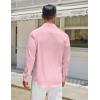 COOFANDY Men’s Long Sleeve Button Down Shirts Casual Untucked Shirt Regular Fit Dress Shirt(Pink)