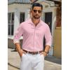 COOFANDY Men’s Long Sleeve Button Down Shirts Casual Untucked Shirt Regular Fit Dress Shirt(Pink)
