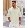 COOFANDY Mens Long Sleeve Button Down Shirts Wrinkle Free Shacket Jacket Stretch Casual Overshirt(Beige)